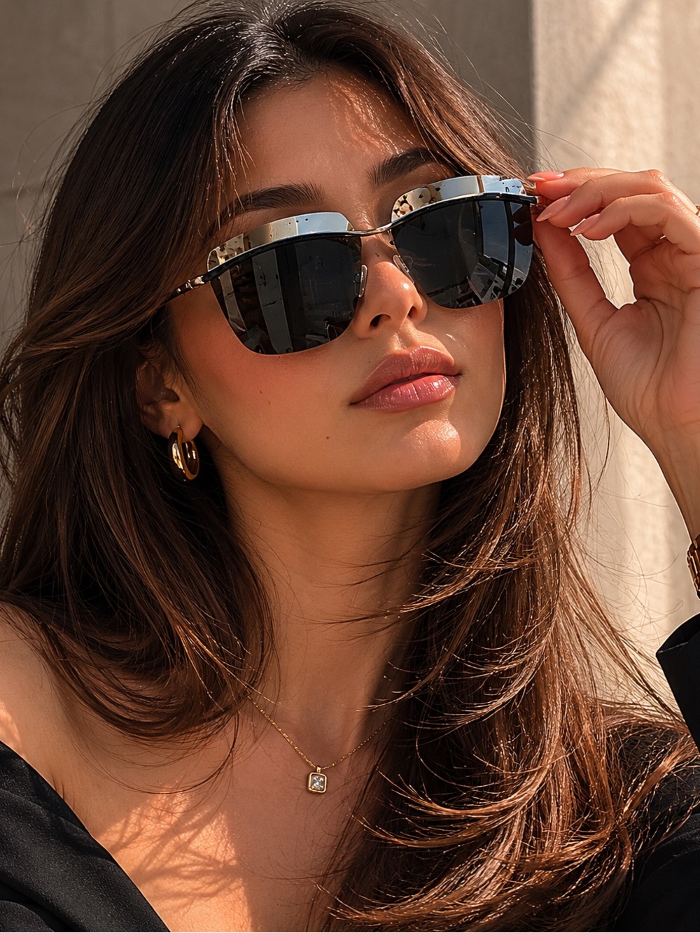 Dior Black Sunglasses with Silver Trim